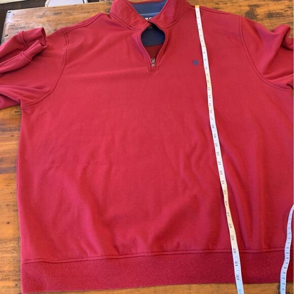Izod Advantage Performance Stretch Golf Pullover 1/4 Zip Brick Red Sz2XLT - Picture 5 of 7